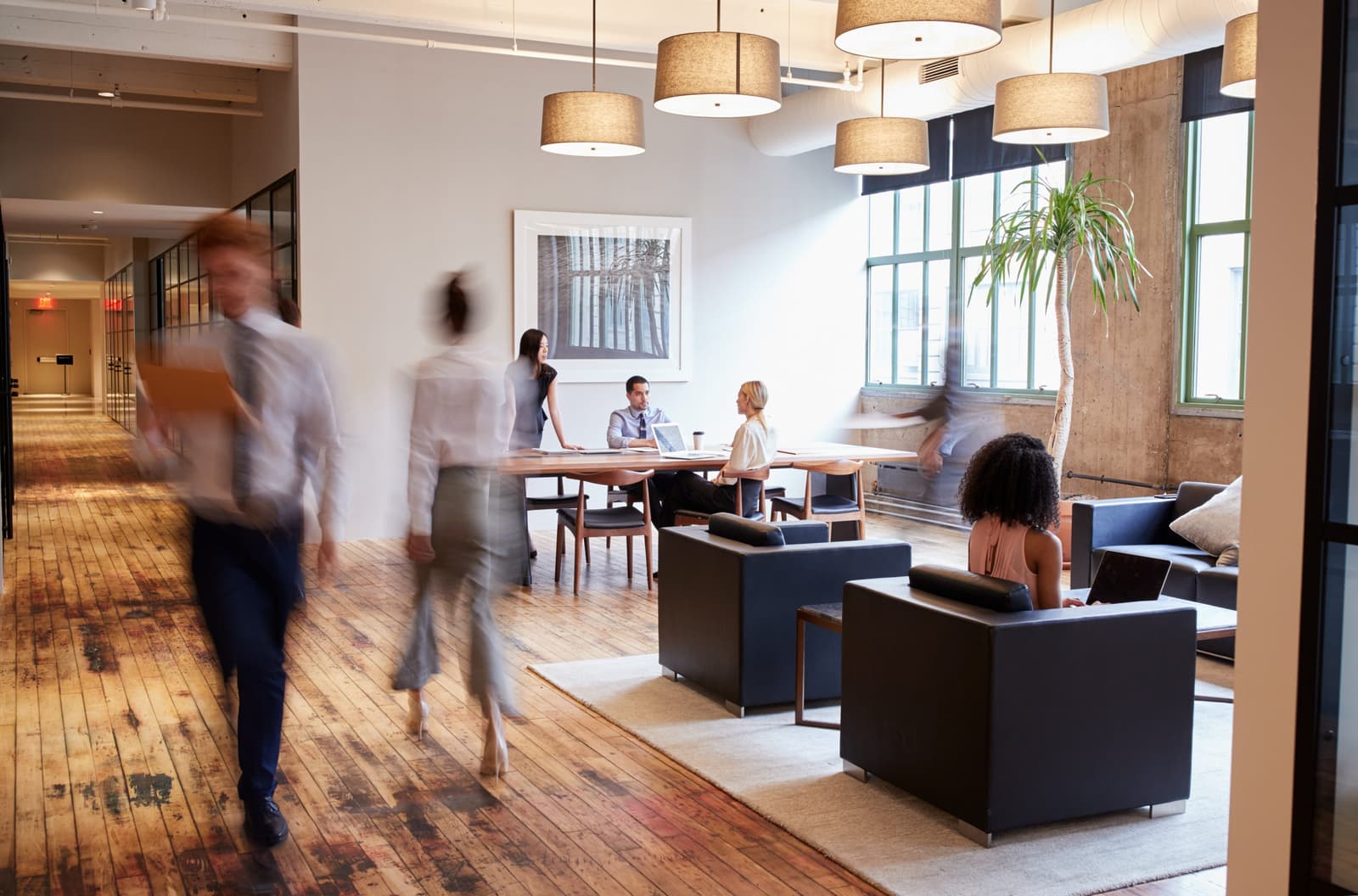 Business people at work in office